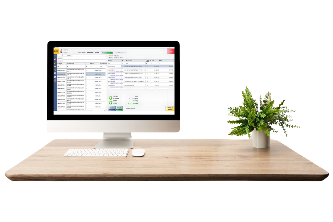 iMac con software Solaria ERP para gestion empresarial